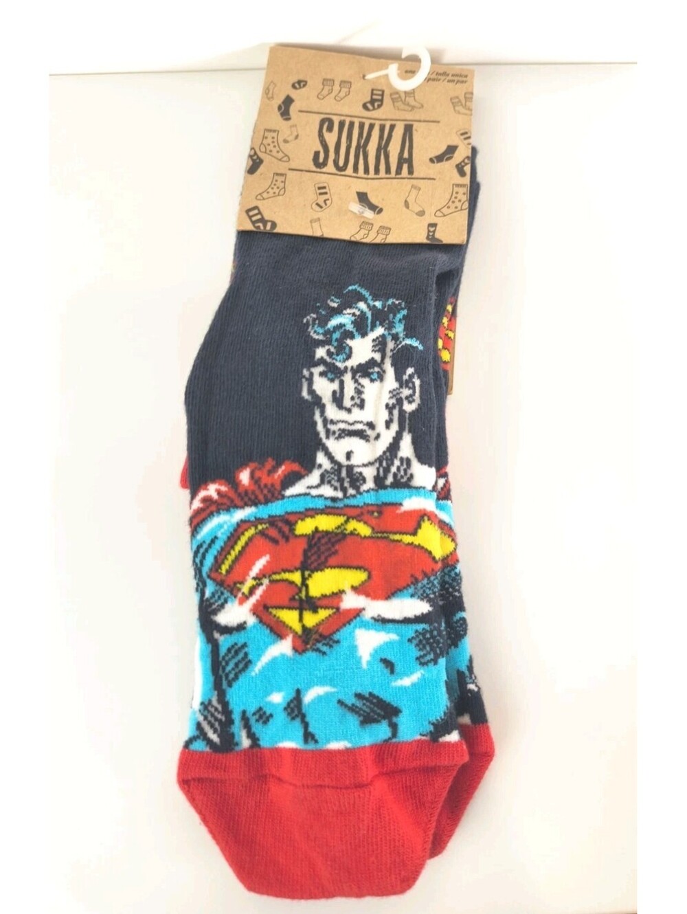 Unisex DC Comics Superman Crew Socks Adult One Size Fits All Sukka Man Of Steel